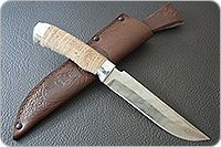 Нож Н3-Гумбольт береста, контрастный дамаск, алюминий : фото 9