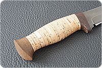 Нож Н10 Телохранитель береста, черный дамаск, текстолит : фото 5