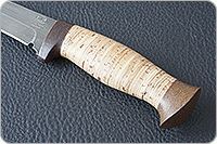 Нож Н10 Телохранитель береста, черный дамаск, текстолит : фото 6