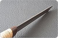 Нож Н10 Телохранитель береста, черный дамаск, текстолит : фото 8