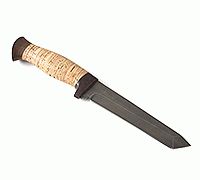 Нож Н10 Телохранитель береста, черный дамаск, текстолит : фото 11