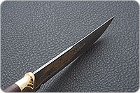 Нож Н8-Спецназ мореный орех, контрастный дамаск, латунь покрытая золотом : фото 7