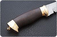 Нож Н8-Спецназ береза, контрастный дамаск, латунь покрытая золотом : фото 5