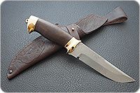 Нож Н8-Спецназ береза, контрастный дамаск, латунь покрытая золотом : фото 8