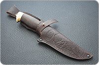 Нож Н8-Спецназ береза, контрастный дамаск, латунь покрытая золотом : фото 9