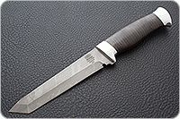 Нож Н10 Телохранитель наборная кожа, черный дамаск, алюминий : фото 2