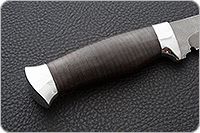 Нож Н10 Телохранитель наборная кожа, черный дамаск, алюминий : фото 5