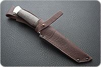 Нож Н10 Телохранитель наборная кожа, черный дамаск, алюминий : фото 9