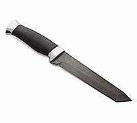 Нож Н10 Телохранитель наборная кожа, черный дамаск, алюминий : фото 10