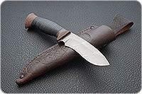 Нож Н31А Ратник наборная кожа, черный дамаск, текстолит : фото 8