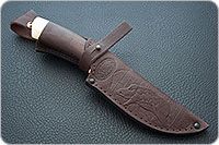 Нож Н6 Александр II береза, черный дамаск, латунь покрытая золотом : фото 9