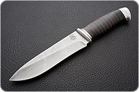 Нож Н1 Рыцарь наборная кожа, нержавеющий дамаск, алюминий : фото 2