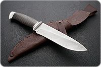 Нож Н1 Рыцарь наборная кожа, нержавеющий дамаск, алюминий : фото 8