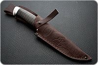 Нож Н1 Рыцарь наборная кожа, нержавеющий дамаск, алюминий : фото 9