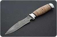 Нож Н21 Пилигрим береста, черный дамаск, алюминий : фото 2