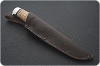 Нож Н21 Пилигрим береста, черный дамаск, алюминий : фото 7