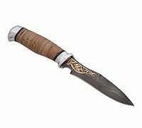 Нож Н21 Пилигрим береста, черный дамаск, алюминий : фото 8