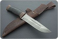 Нож Н55 Пират наборная кожа, черный дамаск, текстолит : фото 8