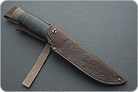 Нож Н55 Пират наборная кожа, черный дамаск, текстолит : фото 9