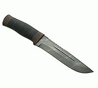 Нож Н55 Пират наборная кожа, черный дамаск, текстолит : фото 10