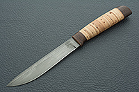 Нож Н57 Змеелов береста, черный дамаск, текстолит : фото 2
