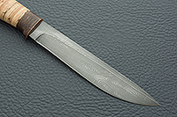 Нож Н57 Змеелов береста, черный дамаск, текстолит : фото 4