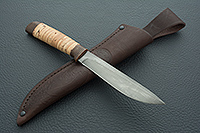 Нож Н57 Змеелов береста, черный дамаск, текстолит : фото 8