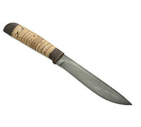 Нож Н57 Змеелов береста, черный дамаск, текстолит : фото 10