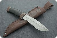 Нож Н63 Таёжник наборная кожа, черный дамаск, текстолит : фото 8