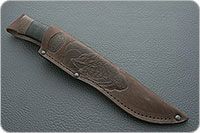 Нож Н63 Таёжник наборная кожа, черный дамаск, текстолит : фото 9