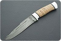 Нож Н64 Каскадер береста, черный дамаск, алюминий : фото 2