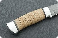 Нож Н64 Каскадер береста, черный дамаск, алюминий : фото 5