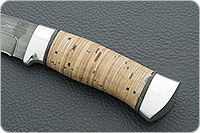 Нож Н64 Каскадер береста, черный дамаск, алюминий : фото 6