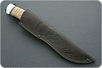 Нож Н64 Каскадер береста, черный дамаск, алюминий : фото 9