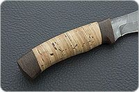 Нож Н68  Шериф береста, черный дамаск, текстолит : фото 5