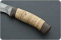 Нож Н68  Шериф береста, черный дамаск, текстолит : фото 6