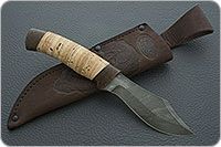 Нож Н68  Шериф береста, черный дамаск, текстолит : фото 8