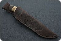 Нож Н68  Шериф береста, черный дамаск, текстолит : фото 9