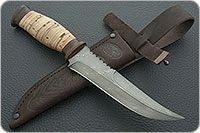 Нож Н69  Морской береста, черный дамаск, текстолит : фото 8