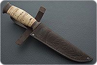 Нож Н69  Морской береста, черный дамаск, текстолит : фото 9