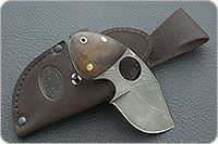 Нож Н72 Китобой накладки орех, черный дамаск, цельнометаллический : фото 3