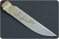 Нож Н3-Гумбольт береза, эи-107, резьба, золочение : фото 4