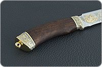 Нож Н3-Гумбольт береза, эи-107, резьба, золочение : фото 5