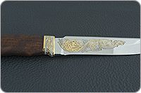 Нож Н3-Гумбольт береза, эи-107, резьба, золочение : фото 7