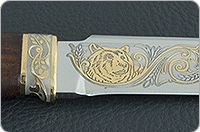 Нож Н3-Гумбольт береза, эи-107, резьба, золочение : фото 8