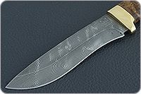 Нож Н6 Александр II стабилизированная карельская береза, черный дамаск, золочение клинка : фото 3