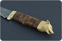 Нож Н6 Александр II стабилизированная карельская береза, черный дамаск, золочение клинка : фото 6