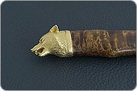 Нож Н6 Александр II стабилизированная карельская береза, черный дамаск, золочение клинка : фото 7