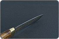 Нож Н6 Александр II стабилизированная карельская береза, черный дамаск, золочение клинка : фото 10