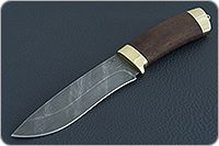 Нож Н6 Александр II береза, черный дамаск, латунь покрытая золотом : фото 2